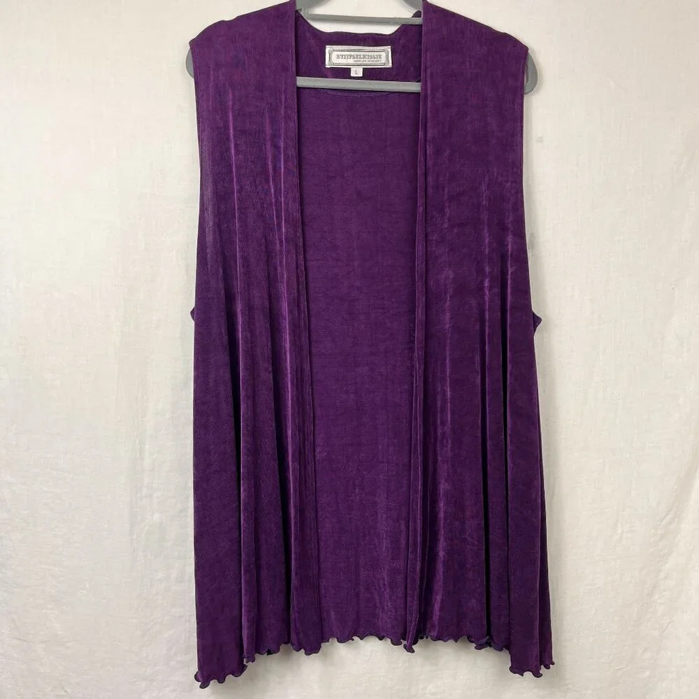 Stijfselkissie Marijke Benedict Sleeveless Open Front Tunic Women L Slinky Artsy